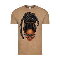 Vintage Coffee afro woman faux jumbo locs Vintage Tee - texasbilliewilder