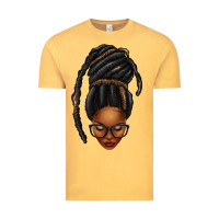 Vintage Mustard afro woman faux jumbo locs Vintage Tee - texasbilliewilder