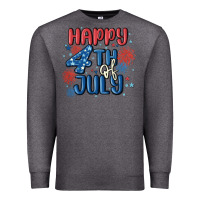 Charcoal Heather happy 4th of july Premium Sweatshirt - MaliasSmallBusiness