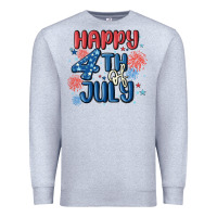 Heather Grey happy 4th of july Premium Sweatshirt - MaliasSmallBusiness