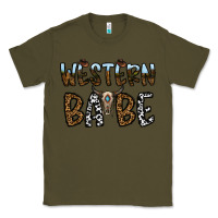 Army Green western babe Classic Tee - CowhideDigitalArt