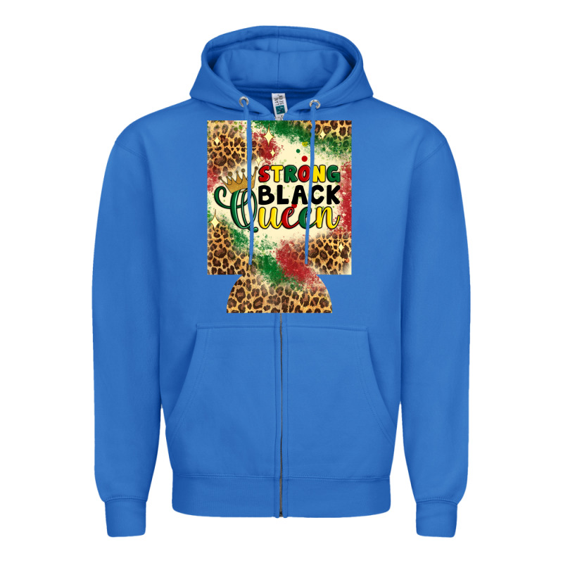 Strong Black Queen 12 Oz Can Cooler (regular) Zipper Hoodie by Artiststas | Teevron