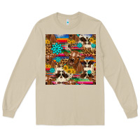 Mushroom western sunflower bucket cow seamless pattern Long Sleeve Tee - HRA Design Shop