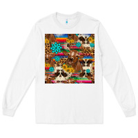White western sunflower bucket cow seamless pattern Long Sleeve Tee - HRA Design Shop