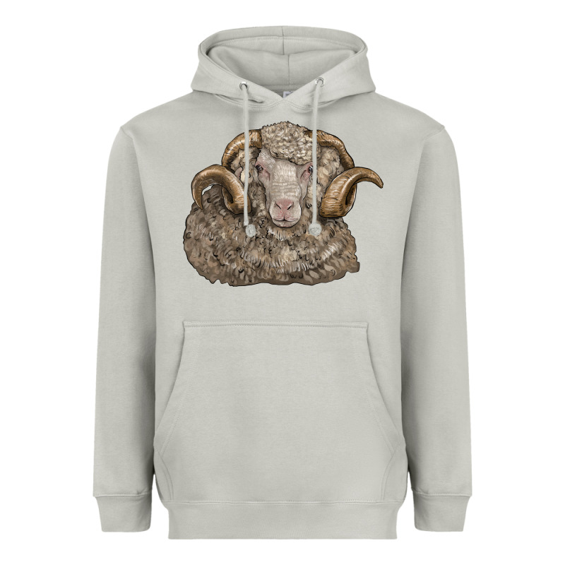 Merino Wool Sheep Head Heavyweight Hoodie by LillyAllenDesigns | Teevron