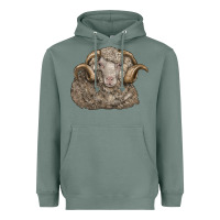 Sage merino wool sheep head Heavyweight Hoodie - LillyAllenDesigns
