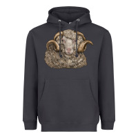 Smoke merino wool sheep head Heavyweight Hoodie - LillyAllenDesigns
