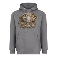 Storm merino wool sheep head Heavyweight Hoodie - LillyAllenDesigns