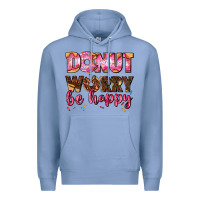 Colony Blue donut worry be happy Premium Hoodie - AdoDesignShop