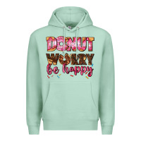 Seafoam donut worry be happy Premium Hoodie - AdoDesignShop