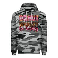Slate Camo donut worry be happy Premium Hoodie - AdoDesignShop