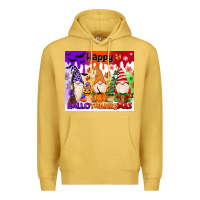Antique Gold happy hallothanksmas gnomies Premium Hoodie - MaliasSmallBusiness