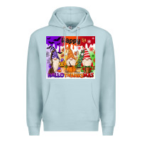Blue Mist happy hallothanksmas gnomies Premium Hoodie - MaliasSmallBusiness