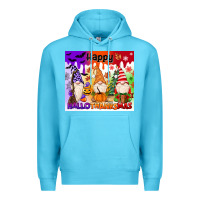 Ocean Blue happy hallothanksmas gnomies Premium Hoodie - MaliasSmallBusiness