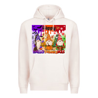 Pale Pink happy hallothanksmas gnomies Premium Hoodie - MaliasSmallBusiness