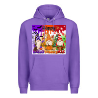Purple happy hallothanksmas gnomies Premium Hoodie - MaliasSmallBusiness
