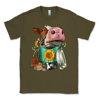 Army Green Simmental Cow Coffee Cup Classic Tee - FaDigitalArtStudio