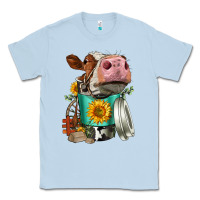 Dusty Blue Simmental Cow Coffee Cup Classic Tee - FaDigitalArtStudio