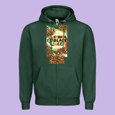 Strong Black Queen 12 Oz Can Cooler (slim) Zipper Hoodie Designed By Artiststas