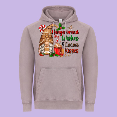 Gingerbread Wishes And Cocoa Kisses Vintage Hoodie Designed By Zillion Design Studio