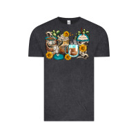 Bull Skull Coffee Cups Vintage Tee | Teevron