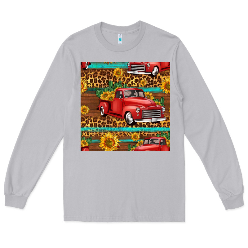 Western Farm Truck Seamless Pattern Long Sleeve Tee by HRA Design Shop | Teevron