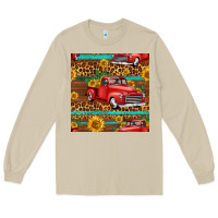 Mushroom western farm truck seamless pattern Long Sleeve Tee - HRA Design Shop