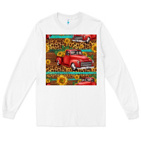 White western farm truck seamless pattern Long Sleeve Tee - HRA Design Shop