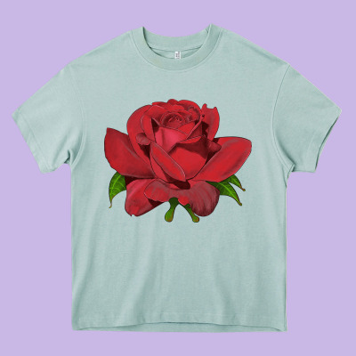Oklahoma Rose Illustrations Heavy Core Tee Designed By Lillyallendesigns