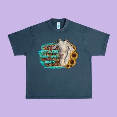 Just A Girl Who Loves Goats Urban Heavy Tee Designed By Ranaportraitstore