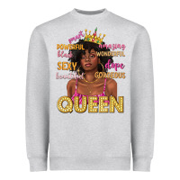 Heather Grey queen afro woman Heavyweight Sweatshirt - texasbilliewilder