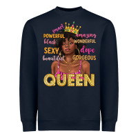 Navy queen afro woman Heavyweight Sweatshirt - texasbilliewilder