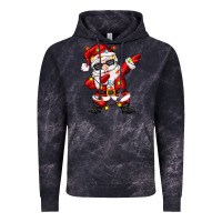 Cloud Black dabbing santa with christmas lights Vintage Hoodie - Zillion Design Studio