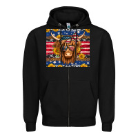Black 4th of july longhaired cow tumbler Zipper Hoodie - Jasminsmagicworld