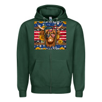 Sports Green 4th of july longhaired cow tumbler Zipper Hoodie - Jasminsmagicworld
