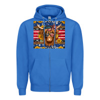 True Royal 4th of july longhaired cow tumbler Zipper Hoodie - Jasminsmagicworld