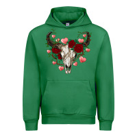 Emerald valentines bull skull Urban Hoodie - RanaPortraitStore
