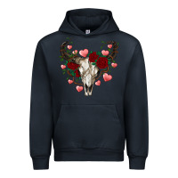 Navy valentines bull skull Urban Hoodie - RanaPortraitStore