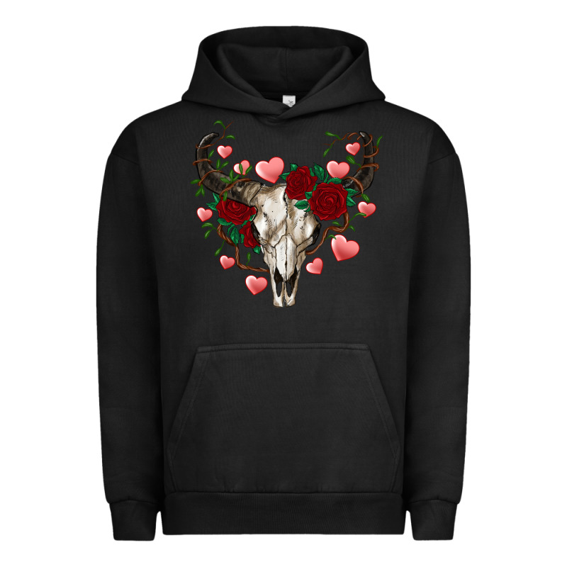 Valentines Bull Skull Urban Hoodie by RanaPortraitStore | Teevron