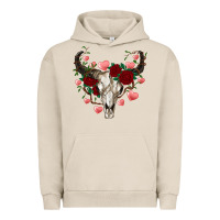Pigment French Oak valentines bull skull Urban Hoodie - RanaPortraitStore