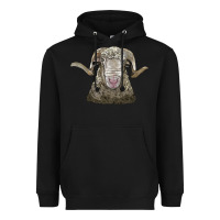 Black rambouillet sheep head Heavyweight Hoodie - LillyAllenDesigns