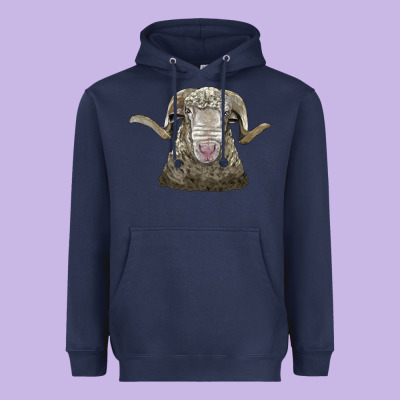 Rambouillet Sheep Head Heavyweight Hoodie Designed By Lillyallendesigns