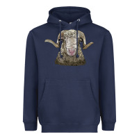 Navy rambouillet sheep head Heavyweight Hoodie - LillyAllenDesigns