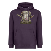 Plum rambouillet sheep head Heavyweight Hoodie - LillyAllenDesigns