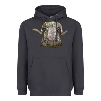 Smoke rambouillet sheep head Heavyweight Hoodie - LillyAllenDesigns