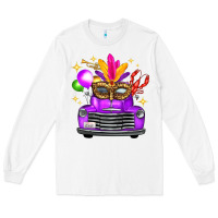 White mardi gras truck leopard mask Long Sleeve Tee - FaDigitalArtStudio