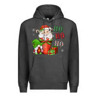 Charcoal Heather ho ho ho gnome santa coffee cup Premium Hoodie - MaliasSmallBusiness