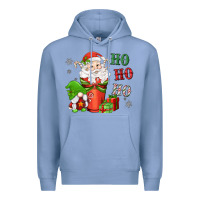 Colony Blue ho ho ho gnome santa coffee cup Premium Hoodie - MaliasSmallBusiness