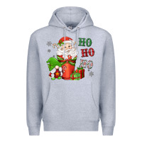 Heather Grey ho ho ho gnome santa coffee cup Premium Hoodie - MaliasSmallBusiness