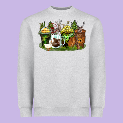 Hunter Coffee Cups Heavyweight Sweatshirt Designed By Zillion Design Studio